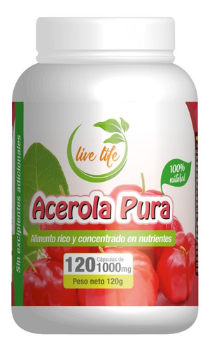 Acerola Pura 120cap 640mg Live Life Envio Gratis