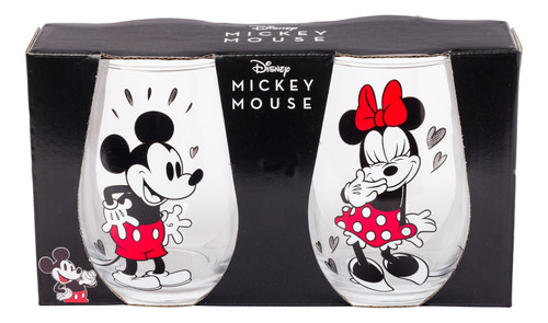 Juego De 2 Vasos Sin Tallo Disney Mickey Y Minnie 590 Ml