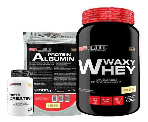 Kit Waxy Whey 900g+ Power Creatina 100g+ Albumin 500g