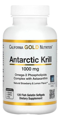 Antarctic Krill 1000mg Cápsula 120 California Gold Nutrition Sabor Sem sabor