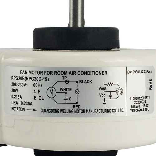 Motor Evaporadora 9000 E 12000 Btus Rpg20b-rpg20d-19 Elgin