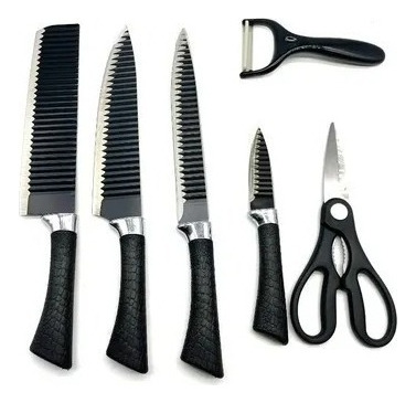 Cuchillo de cocina Bobssen Set cuchillo negro6 unidades