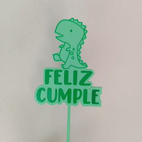 Topper Torta Feliz Cumple Dinosaurio