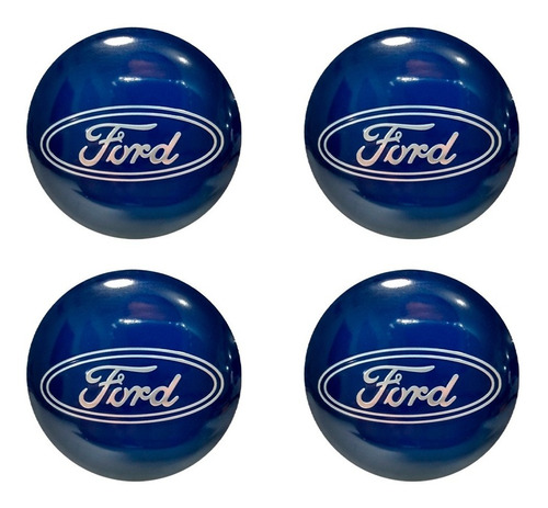 Kit 4 Emblema Logo Ford Azul Marinho 90mm Para Calota Miolo 