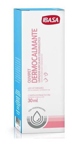 Dermocalmante Ouvipet Ibasa 30ml Limpeza De Ouvido