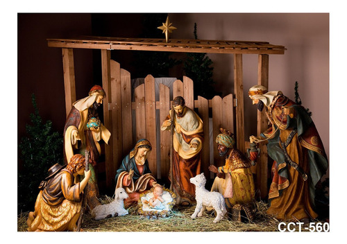 Telón De Fondo De Navidad Con El Nacimiento De Jesús, Escena