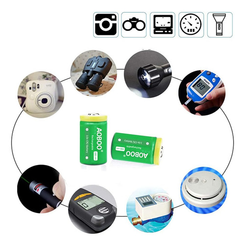 Kit De Batería Recargable Cr2 De 3v, Batería De 300mah, 2 Ud