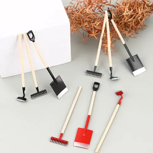 Set De 8 Herramientas De Jardín En Miniatura HENGBIRD | Pala, Rastrillo, Tijeras Y Más | Accesorios Para Casa De Muñecas