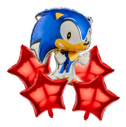 Set X5 Globos De Personaje Sonic