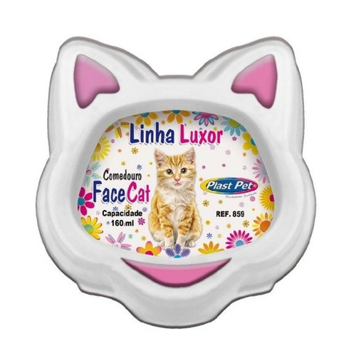 Comedouro Luxor Facecat 130ml Rosa