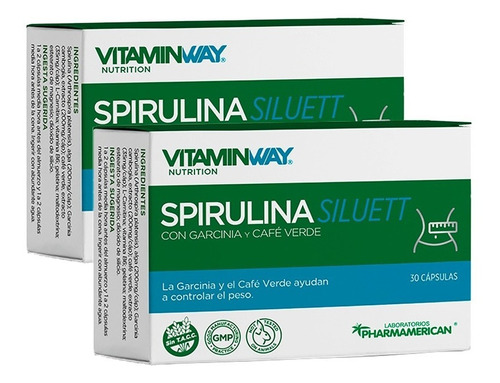 Spirulina Siluett Con Garcina & Café Verde Vitamin Way X2 U.