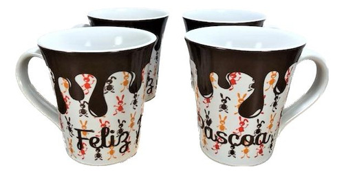 Caneca Feliz Pascoa Porcelana - 290ml