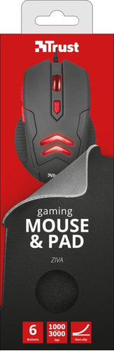 Imagen 8 de 8 de Mouse Gamer Trust Ziva 6 Botones + Pad Mouse Combo Envio
