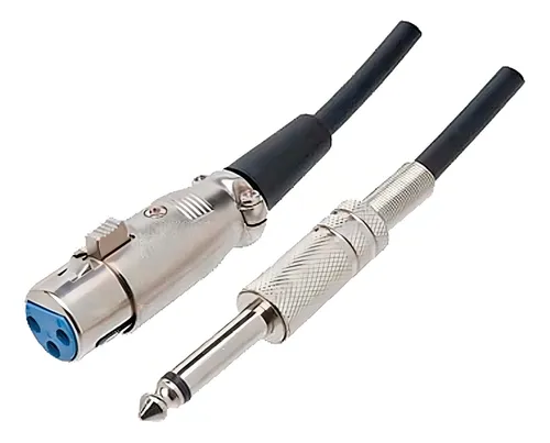 comprar Cabo Microfone P10 Mono X Canon Xlr Femea 5 Metros Cor Preto