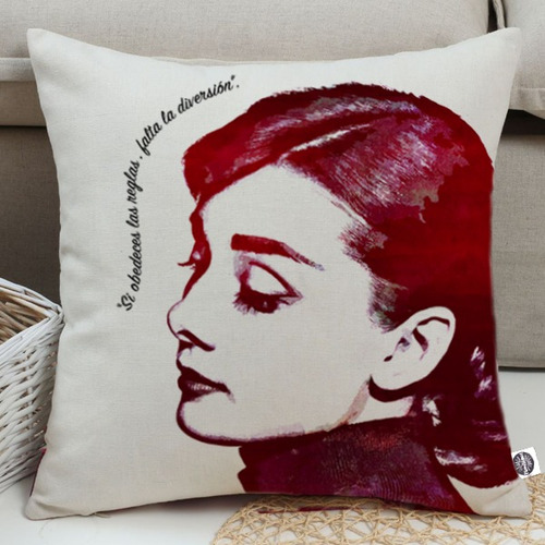 Cojín Diseño Ilustrado De Audrey Hepburn
