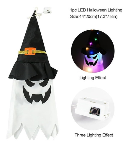 Fantasma De Halloween Colgante Decorativo Con Luz Led Calida