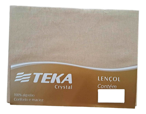 Lencol Avulso Teka Crystal Com Elastico Queen 100% Algodão Cor Bege