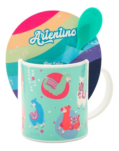 Imagen 2 de 5 de Taza Infantil Cuchara Regalo Niños Nena Nene Souvenir