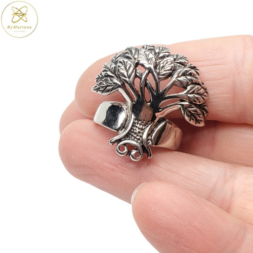 Imagen 4 de 7 de Anillo Acero Quirurgico Cardinal Arbol De La Vida