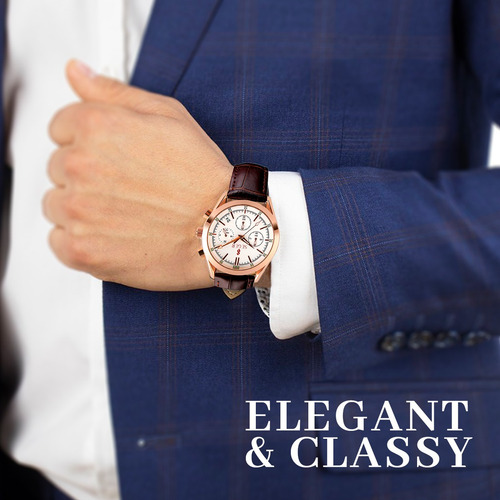 Imagen 6 de 9 de Reloj Hombre Seger 9127 Original Eeuu Elegante Vestir Lujoso
