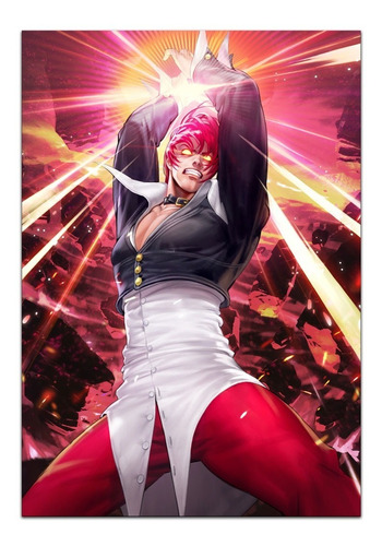 Placa Quadro A3 Em Mdf The King Of Fighters Iori Yagami