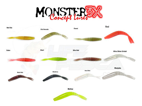 Isca Artificial Soft Monster 3x X-swim (12 Cm) 3 Und.- Cores Cor Cor - New Shine