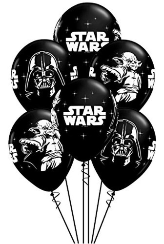 Globos De Látex 11 En Star Wars Black, Paquete De 12