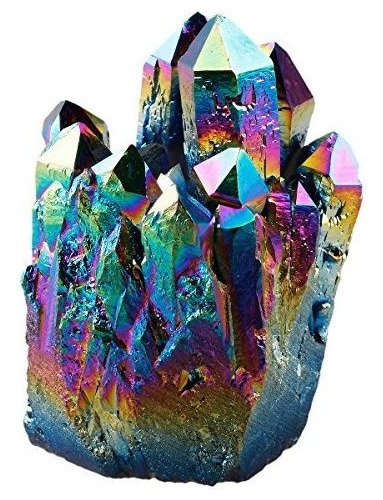 Portavelas Rockcloud Natural Titanium Coated Rainbow Crystal