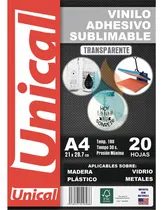 Comprar Vinilo Autoadhesivo Sublimable A4 Transparente X20 Hojas 