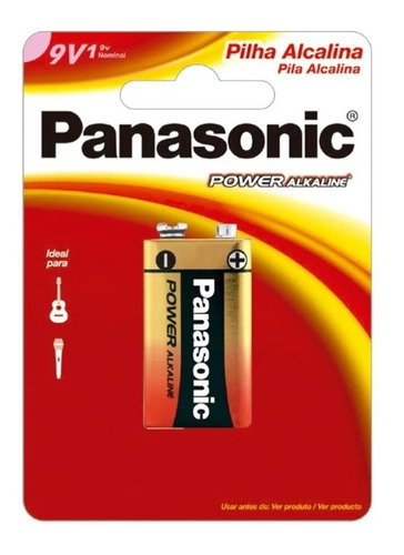 2x Bateria Panasonic Alcalina 9v Nota Fiscal Orig 9 Volts