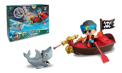 Pinypon Action Piratas + Figuras Bote Barco Pirata Muñeco