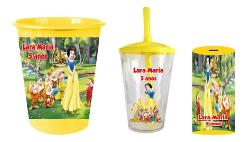 Kit Festa 10 Baldes Pipoca +10 Copos +10 Cofrinhos Princesas Cor Cor De Acordo Com O Tema