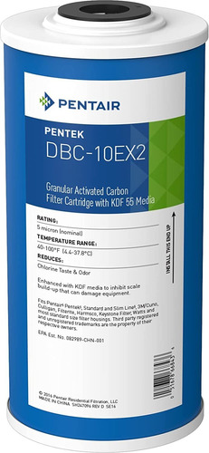 Pentair Dbc10ex2 Filtro De Agua De Carbón, 10 Pulgadas...