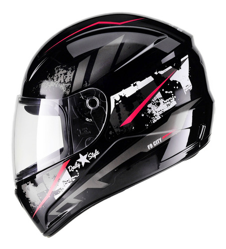 Capacete Moto Masculino Feminino Fly F-9 City Tamanho Do Capacete 58 Cor Preto Brilhante-vermelho