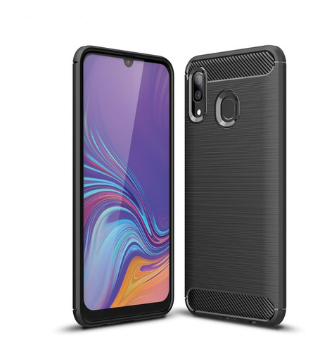  Estuche Protector  Fibra  Carbono Para Samsung A20 / A30 