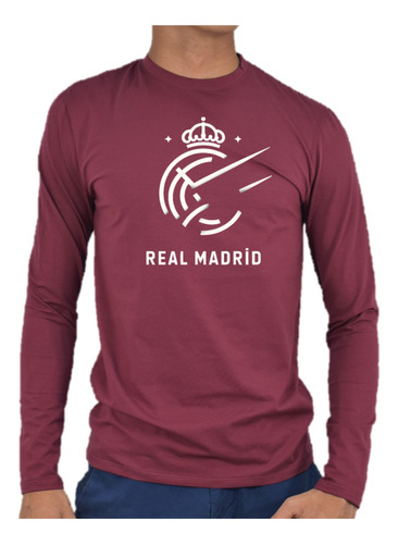 Camibuso Manga Larga  Real Madrid  Estampado Alta Calidad.