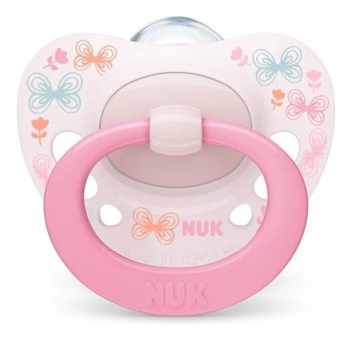 Imagen 3 de 6 de Set De 2 Chupetes Nuk Signature 0-6 Nena Con Estuche