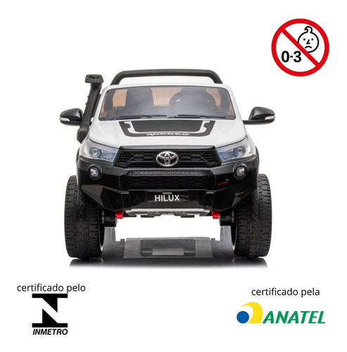 Cochecito eléctrico para niños Importway Toyota Hilux BW190PT con 2 asientos 12 V color blanco