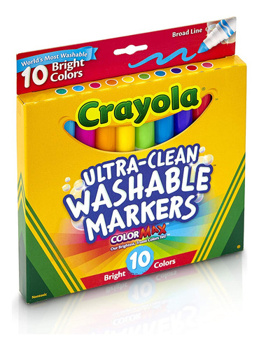 Crayola Ultraclean Broadline Bright Markers (10 Count)