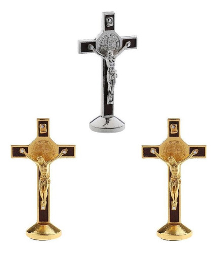 3 Piezas Crucifijo Cristo Estatua Cruz Coche Pared