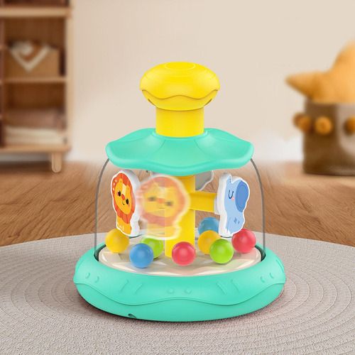 Press Rotación De Juguete Educativo Toy Sensorial Verde