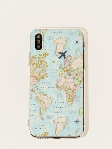 Funda iPhone Mapamundi Mapa Avion 