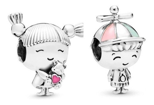 Pandora Charm Mama Niño Niña Hijos 2 Piezas  C/estuche+bolsa