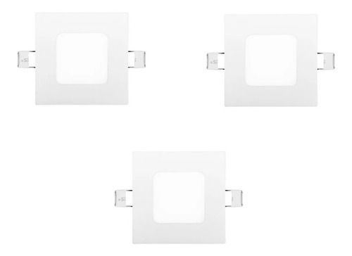 Pack 3 Focos Led Panel Embutido Techo Cuadrado 8,5cm 3w 220v