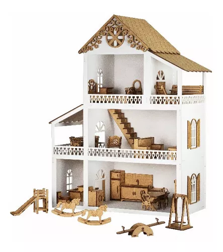 Casa Casinha Bonecas Polly Barbie Madeira Mdf Frete Grátis