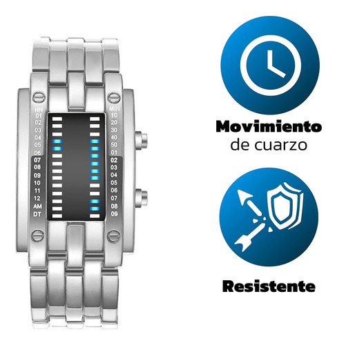 2 Relojes Para Hombre Led Binario Electrónico Impermeable