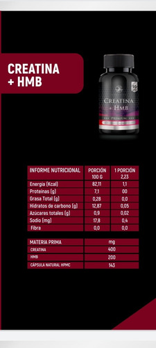 Imagen 2 de 2 de Hmb + Creatina (musculatura, Sarcopenia, Control De Peso)