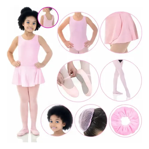 Kit Com 7 Peças Roupas De Ballet Prime Brasil