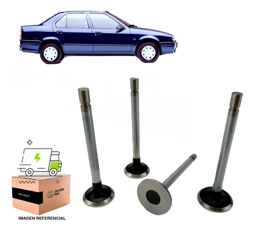 Set 4 Valvula Admision Para Renault 19 1.4 1990 1996 8v