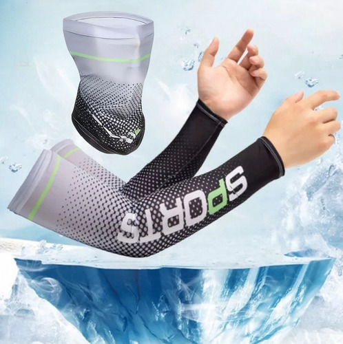 Conjunto De Manguito Deportivo De Seda Ice Y Protector Uv
